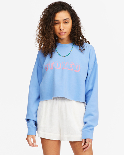 1 Hey Gday Cropped Crewneck Sweatshirt Grey UBJFT00103 Billabong