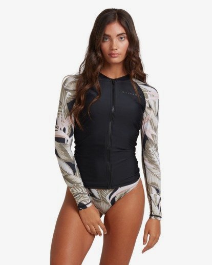 1 Hideaway Long Sleeve Zip Thru Rash Vest  UBJWR00104 Billabong