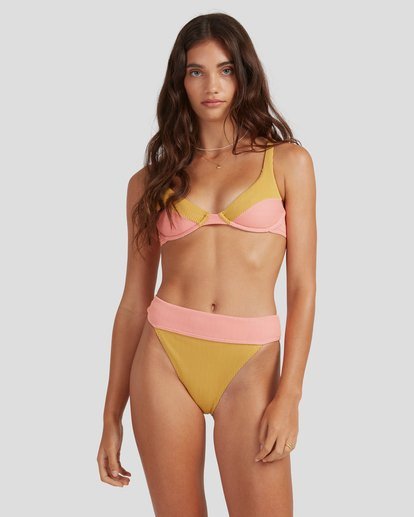 1 Hi Life Panelled Bra Bikini Top Yellow UBJX300155 Billabong