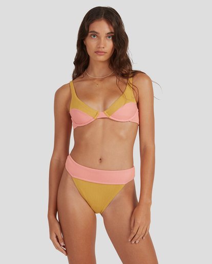 3 Hi Life Panelled Bra Bikini Top Yellow UBJX300155 Billabong