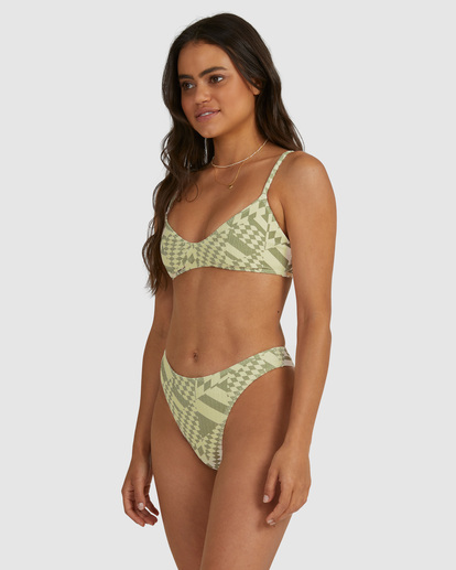 3 Static V Bralette Bikini Top Green UBJX300251 Billabong