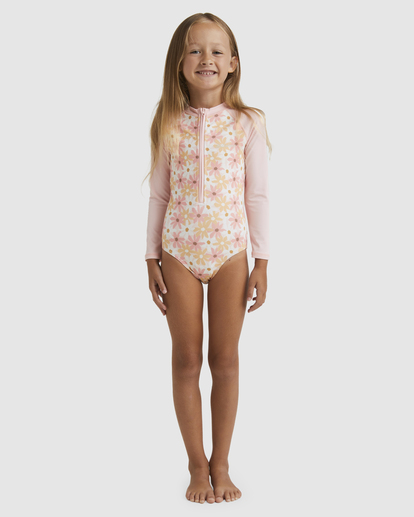 0 Girls 0-5 Little Daisy One Piece Rash Vest Pink UBOWR03001 Billabong