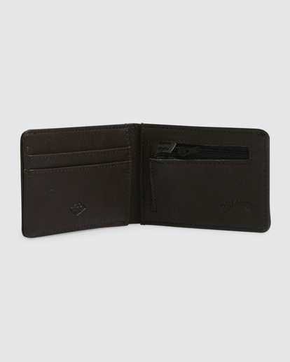 2 Revival Slim Line Bi-Fold Wallet Brown UBYAA00111 Billabong