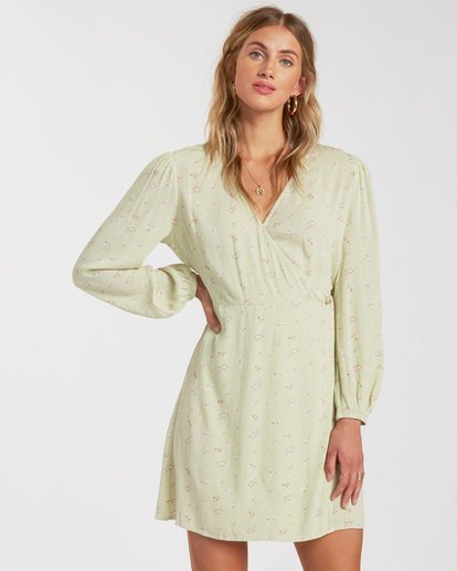 2 Lotta Love - Mini Wrap Dress for Women Green W3DR36BIP1 Billabong