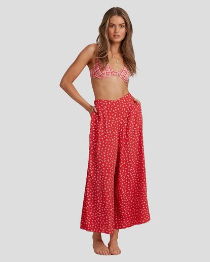 5 Steph - Wide Leg Trousers for Women Red W3PT23BIP1 Billabong