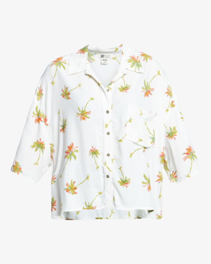 4 Isa Island - Oversized Short Sleeve Shirt for Women White W3TP03BIP1 Billabong