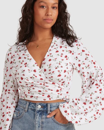 2 Steph - Wrap Top for Women White W3TP28BIP1 Billabong