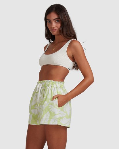 2 Sun Drenched - High Waisted Shorts for Women Green W3WK31BIP1 Billabong