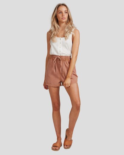 5 Louie - Short met Hoge Taille voor Dames Brown W3WK52BIP1 Billabong