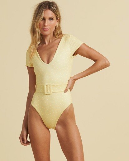 billabong yellow one piece