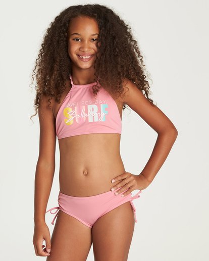 Billabong Womens Big Girls Sol Searcher Hi Neck Two Piece Swim Set