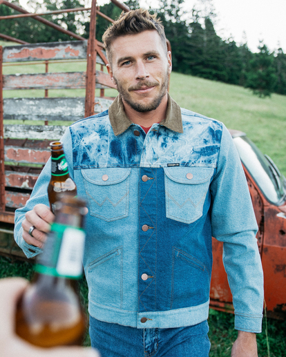 mens bleached denim jacket