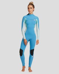 0 3/2 Synergy Back Zip Steamer Wetsuit Blue 6717810 Billabong