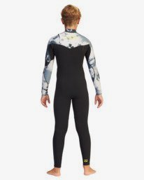 3 Boys' 4/3 Furnace Comp Chest Zip Full Wetsuit Grey ABBW100102 Billabong