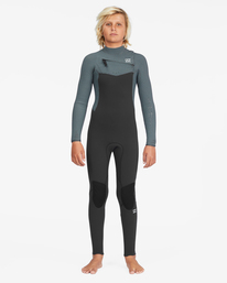 1 Boy's 3/2 Revolution Chest Zip Full Wetsuit Black ABBW100123 Billabong