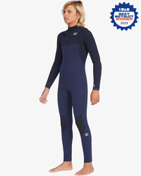0 Boy's 4/3 Furnace Comp Chest Zip Full Wetsuit Blue ABBW100133 Billabong