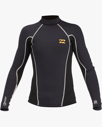 2 Boys' 2mm Absolute Long Sleeve Wetsuit Jacket Black ABBW800106 Billabong