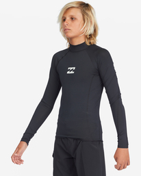 0 Boys' All Day Wave Performance Fit Long Sleeve Rashguard Black ABBWR00108 Billabong