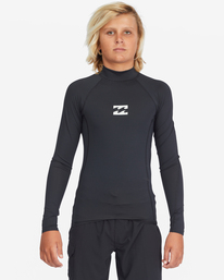 1 Boys' All Day Wave Performance Fit Long Sleeve Rashguard Black ABBWR00108 Billabong