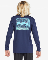 2 Boys' Crayon Wave Loose Fit Long Sleeve Surf Tee  ABBWR00123 Billabong