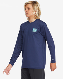0 Boys' Crayon Wave Loose Fit Long Sleeve Surf Tee  ABBWR00123 Billabong