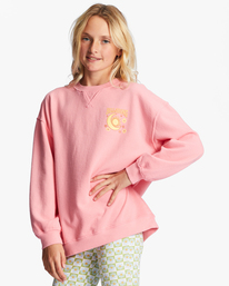 0 Girls' Making Waves Crewneck Sweatshirt Pink ABGFT00138 Billabong