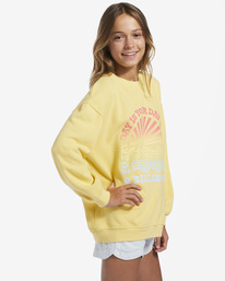 1 Girls' Making Waves Crewneck Sweatshirt Yellow ABGFT00138 Billabong