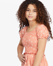 3 Girls' Dance Around Babydoll Mini Dress Orange ABGKD00141 Billabong