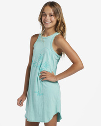1 Girl's 4-16 Cool Beach T-Shirt Dress Green ABGKD00146 Billabong