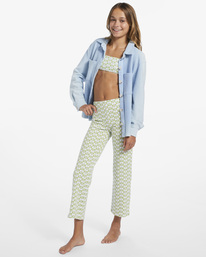 1 Girl's 4-16 Straight Up High Waist Cropped Pants Green ABGNP00127 Billabong