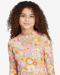 3 Girls' Ain't She A Beaut Long Sleeve UPF 50 Swimsuit Multicolor ABGWR00152 Billabong