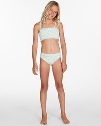 1 Girls' Ditsy Love Smocked Top Bikini Set Green ABGX200222 Billabong