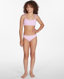 1 Girls' Checkin The Waves Tie Trilet Bikini Set Pink ABGX200225 Billabong