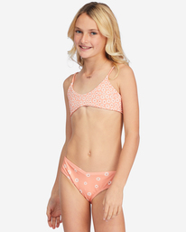 6 Girls' Fallin For Her Reversible Trilet Bikini Set Multicolor ABGX200259 Billabong