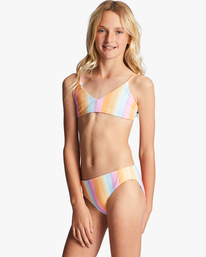 6 On The Bright Side - Conjunto de bikini trilette reversible para Chicas 4-16  ABGX200268 Billabong