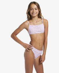 3 Flowerside - Strappy Tank Two-Piece Swim Set for Girls 4-16 Purple ABGX200279 Billabong