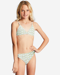 0 Girl's 4-16 Daze All Day Triangle Two-Piece Bikini Set Green ABGX200308 Billabong