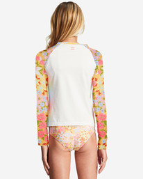 2 Girl's 4-16 Spring Daydream Long Sleeve Rashguard Two-Piece Swim Set Yellow ABGX200309 Billabong
