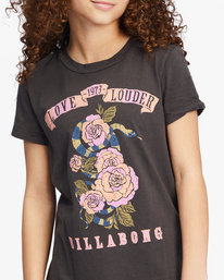 3 Girls' Love Louder Graphic Boyfriend T-Shirt Black ABGZT00338 Billabong