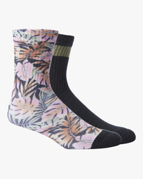 0 Postcard Paradise 2 Pack Crew Socks Black ABJAA00162 Billabong