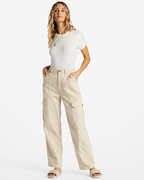 1 Wall To Wall - Pantalón Vaquero de Talle  Alto para Mujer Blanco ABJDP00135 Billabong