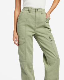 4 Wall To Wall Denim Cargo Pants Green ABJDP00135 Billabong