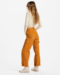 3 Wall To Wall - Pantalón Vaquero de Talle  Alto para Mujer Marron ABJDP00135 Billabong