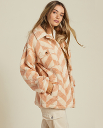 1 Fairbanks Button-Up Teddy Bear Jacket Beige ABJFT00187 Billabong