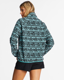 billabong, Boundary - Polaire demi-zip col montant pour Femme, LAGOON (gjy0) Boundary - Zip-Up Mock Neck Fleece for Women ABJFT00255