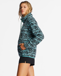 4 Boundary - Fleece met Col en Rits voor Dames Green ABJFT00255 Billabong