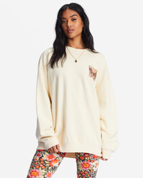 0 Ride In Oversized Crewneck Sweatshirt White ABJFT00281 Billabong