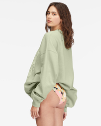 2 Ride In Oversized Crewneck Sweatshirt Green ABJFT00281 Billabong