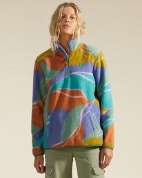 2 A/Div Boundary Mock 3 Half-Zip Pullover Sweatshirt Green ABJFT00287 Billabong