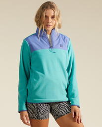 0 A/Div Boundary Lite Half-Zip Mock Neck Sweatshirt Green ABJFT00289 Billabong